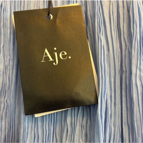 NWT Aje Midi Dress Pleated Blue 4 - Picture 9 of 12